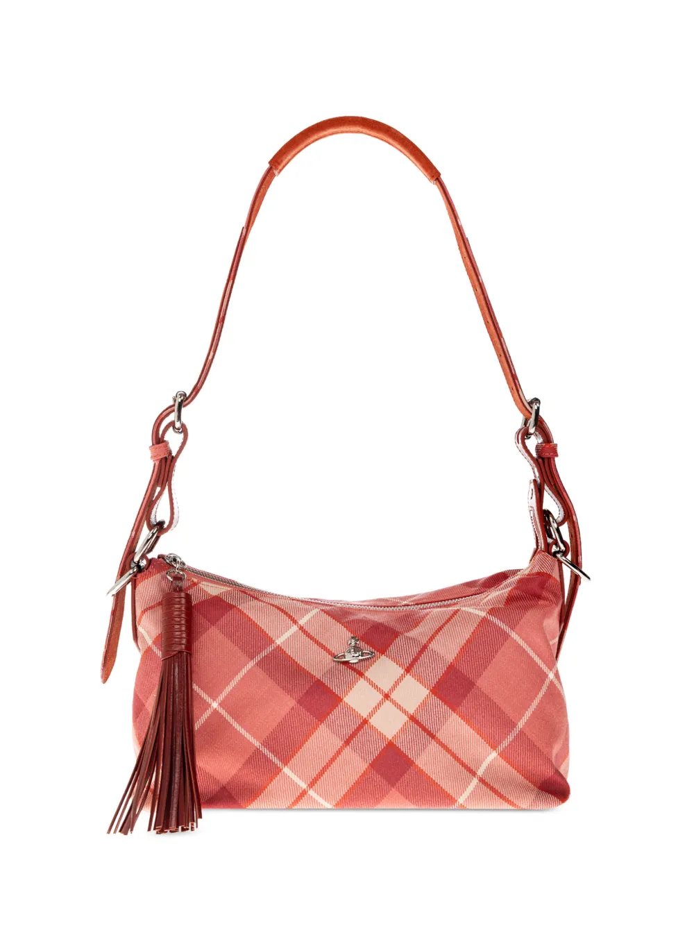 Vivienne Westwood Emma tartan shoulder bag - Rosso
