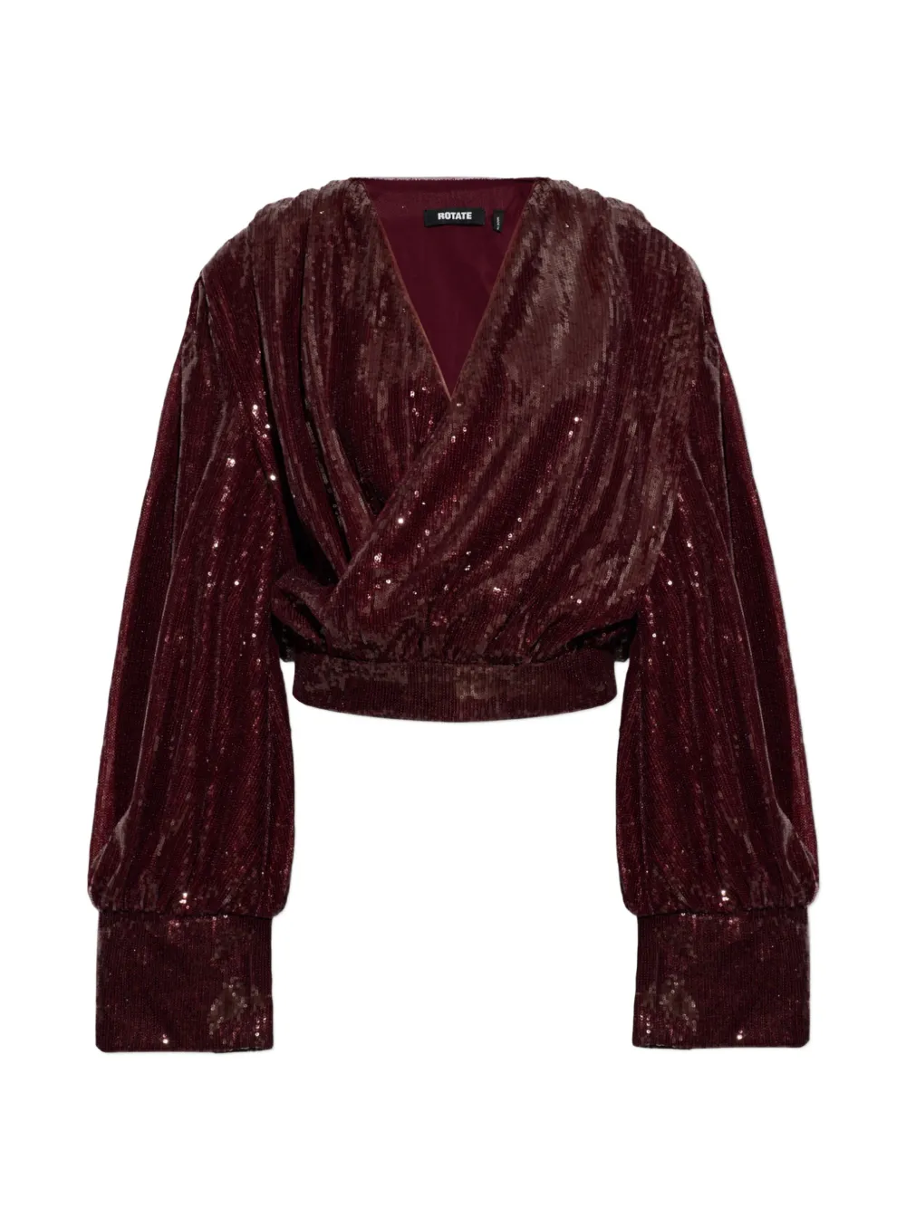 ROTATE BIRGER CHRISTENSEN Sequin top with a V-neck
