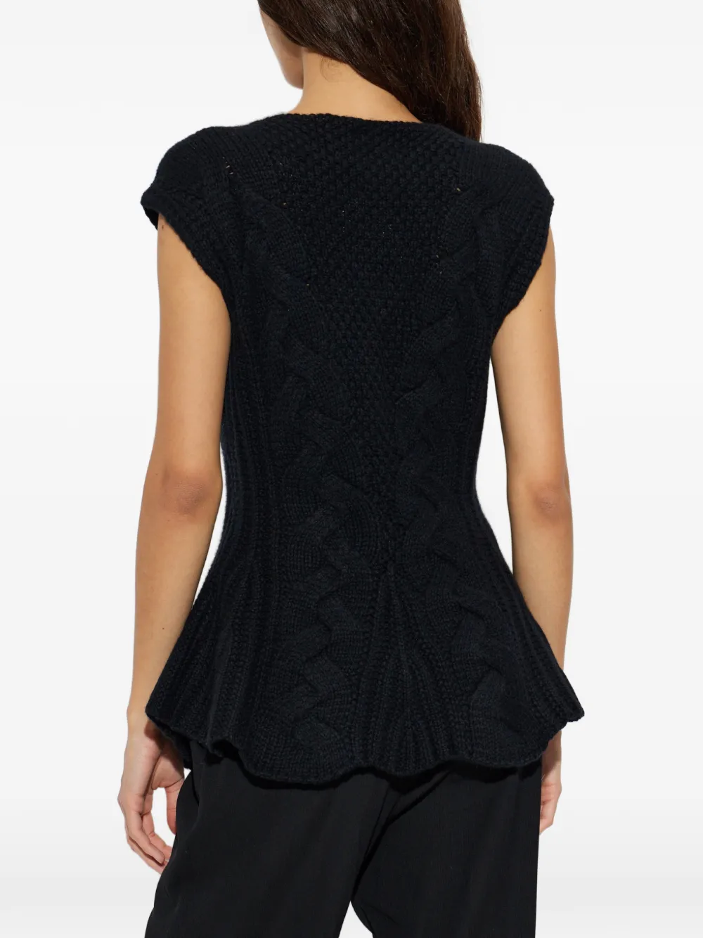 Lisa Yang Signy cable-knit top Zwart