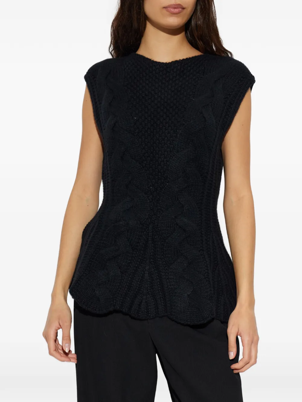 Lisa Yang Signy cable-knit top Zwart