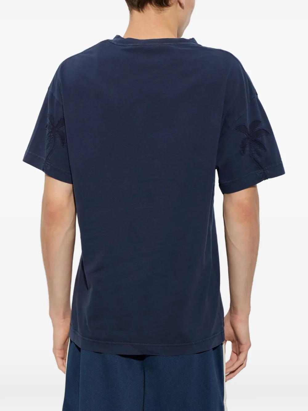 Palm Angels embroidered-logo T-shirt Blauw