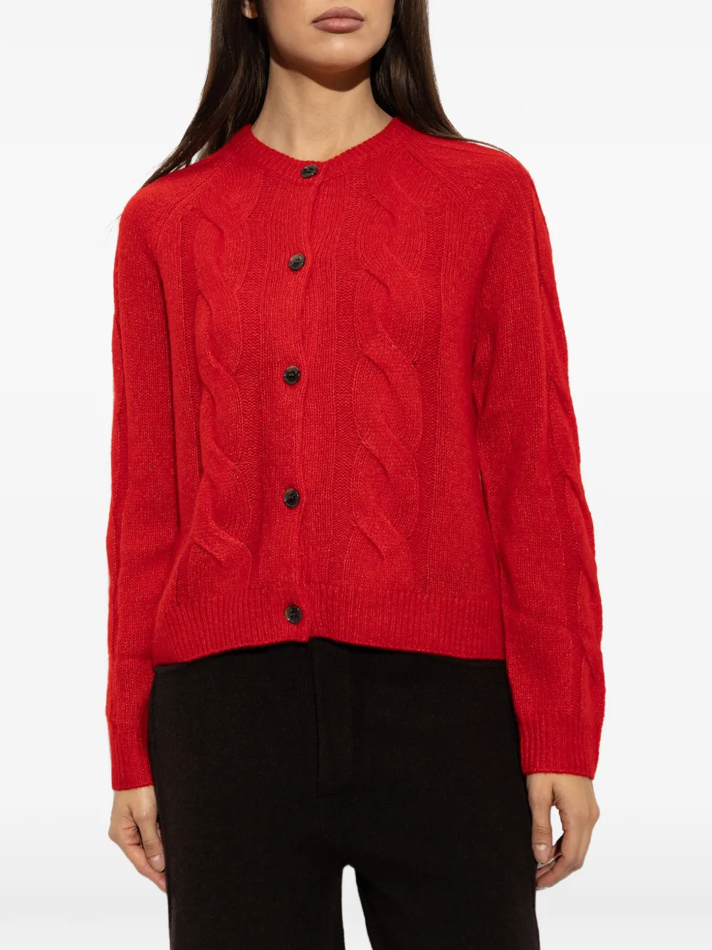 Lisa Yang Gwyneth cable-knit cardigan Rood