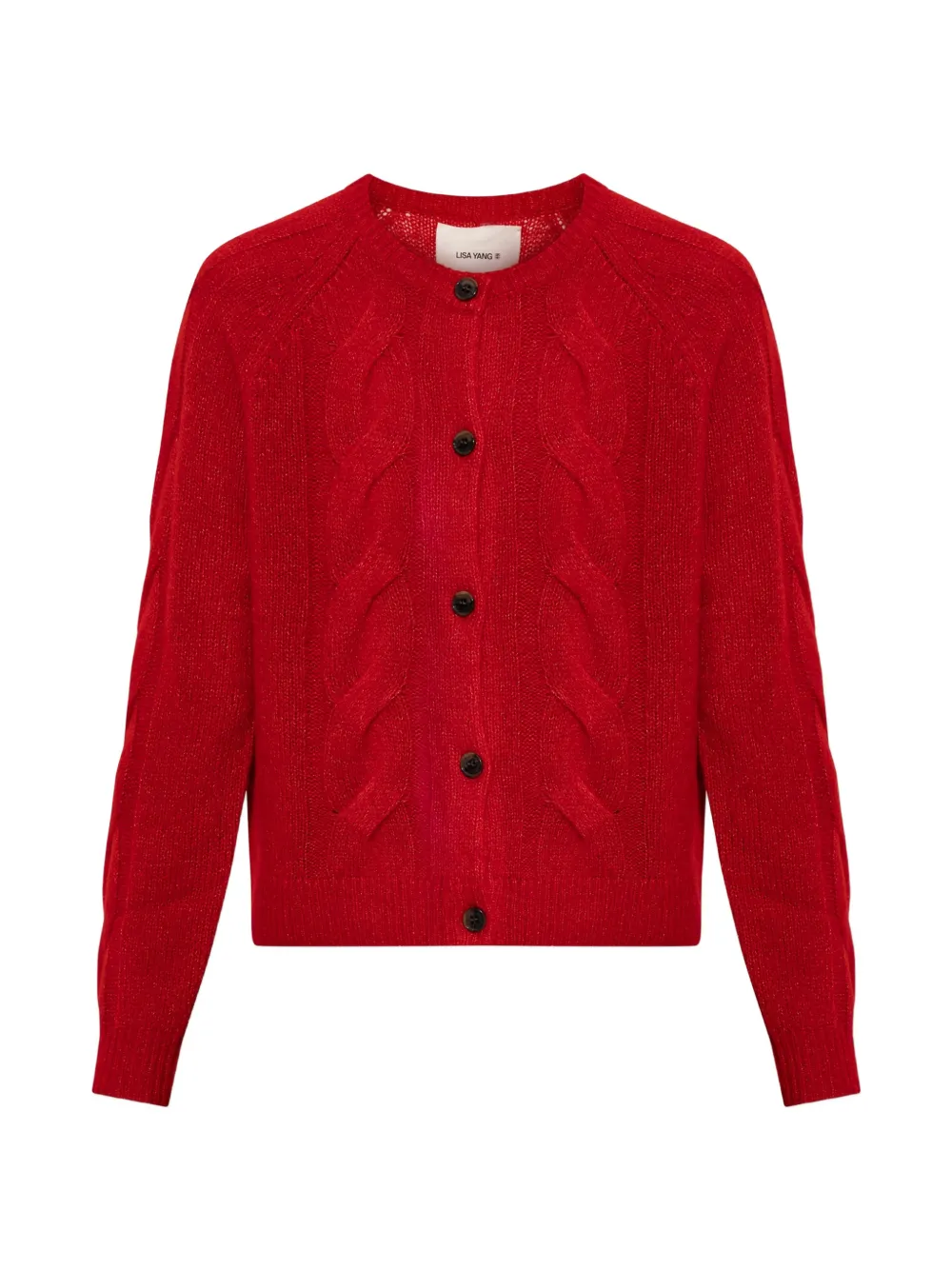 Lisa Yang Gwyneth cable-knit cardigan - Rosso