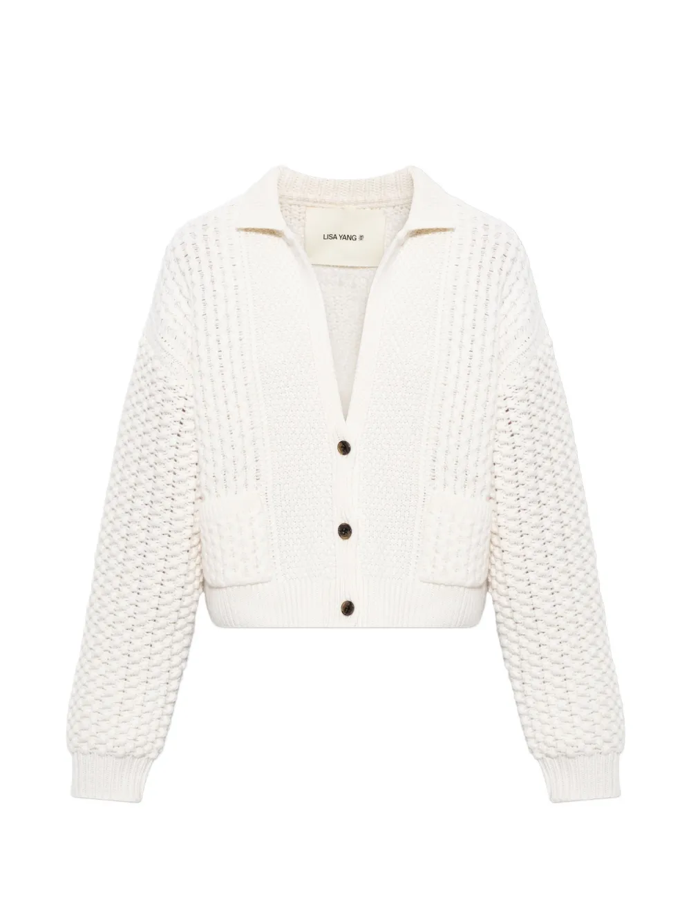 Lisa Yang Becs cable-knit cardigan - Weiß