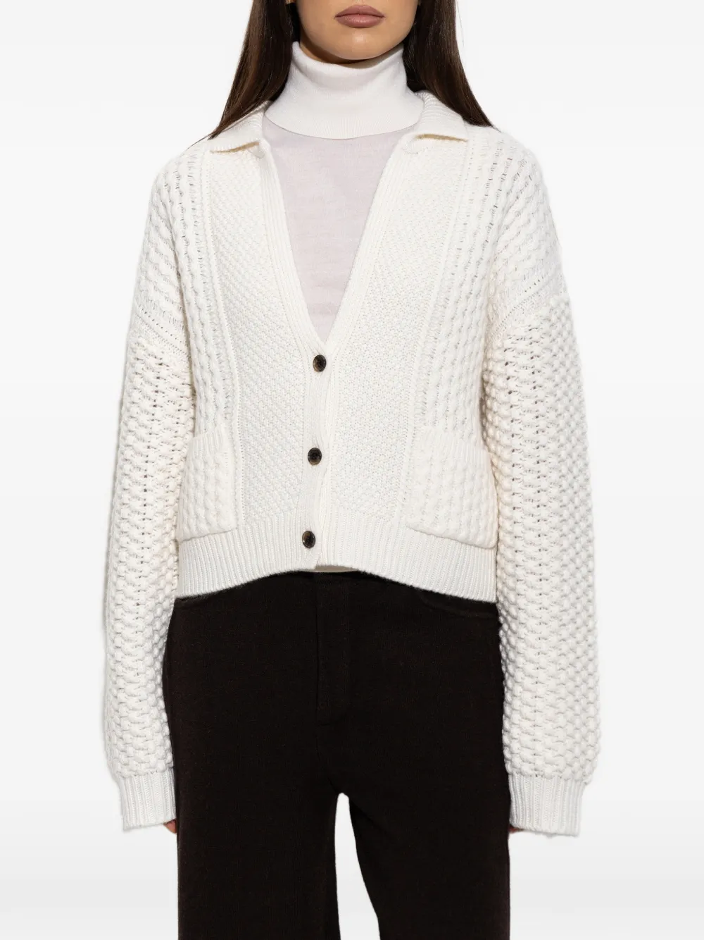 Lisa Yang Becs cable-knit cardigan Wit