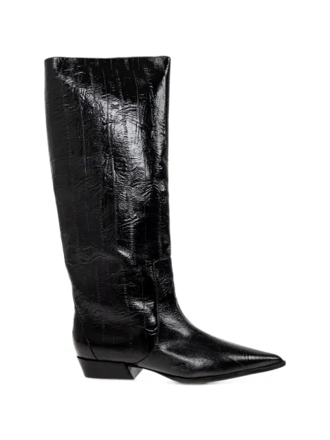 BLACK SUEDE STUDIO Aero crocodile-effect leather knee-high boots