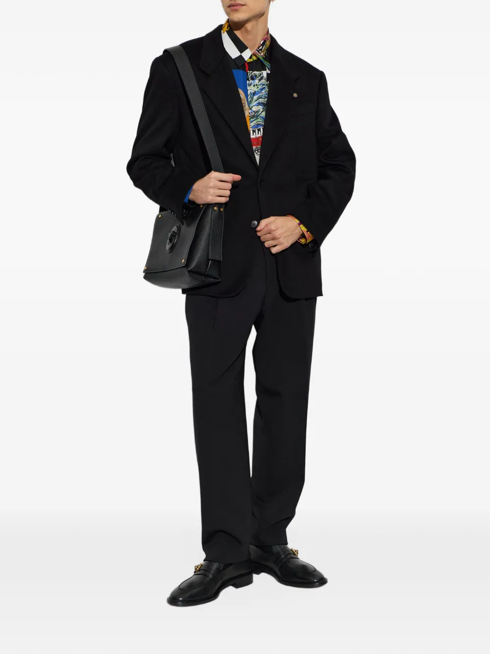 Versace Medusa-plaque single-breasted blazer Zwart
