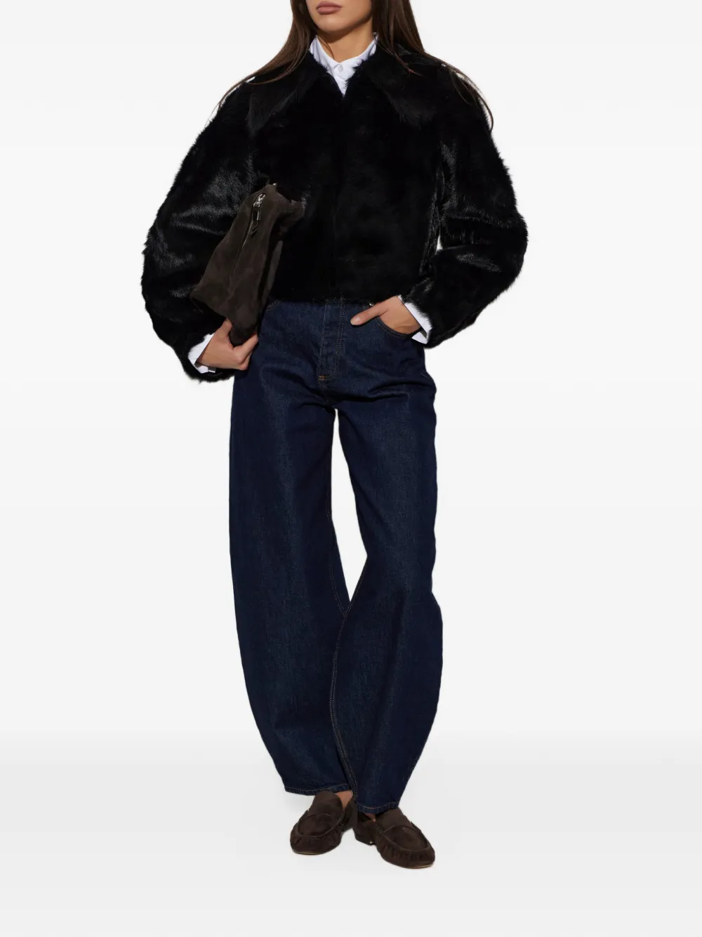 By Malene Birger Rowani fur-effect jacket Zwart