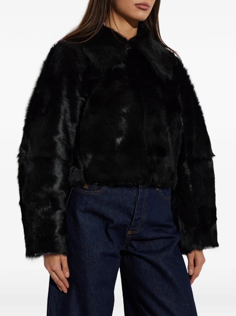 By Malene Birger Rowani fur-effect jacket Zwart