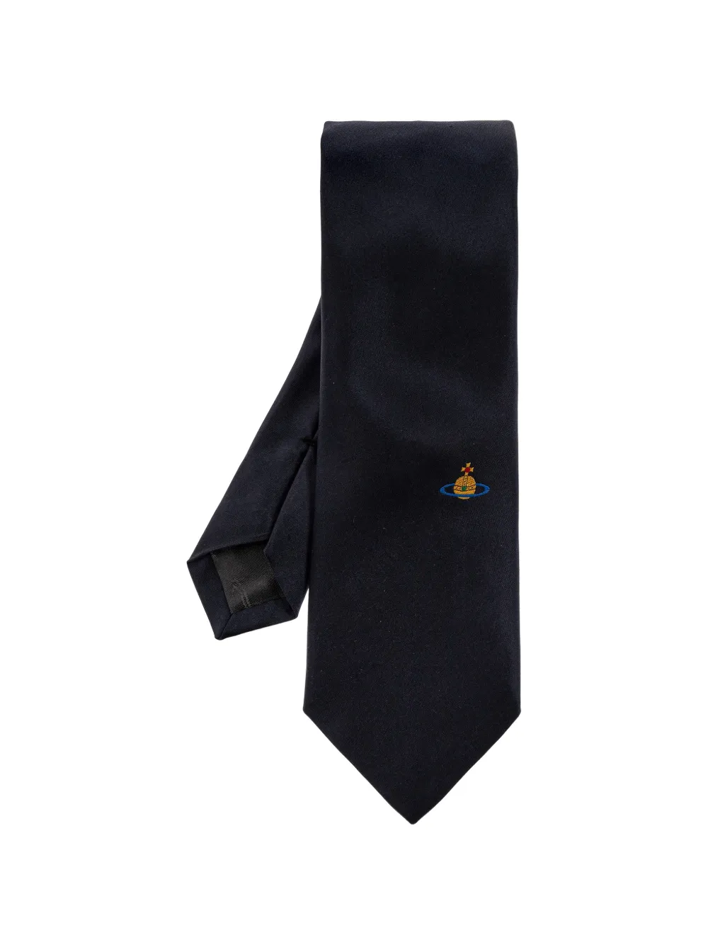 Vivienne Westwood Orb-embroidered silk tie - Blu