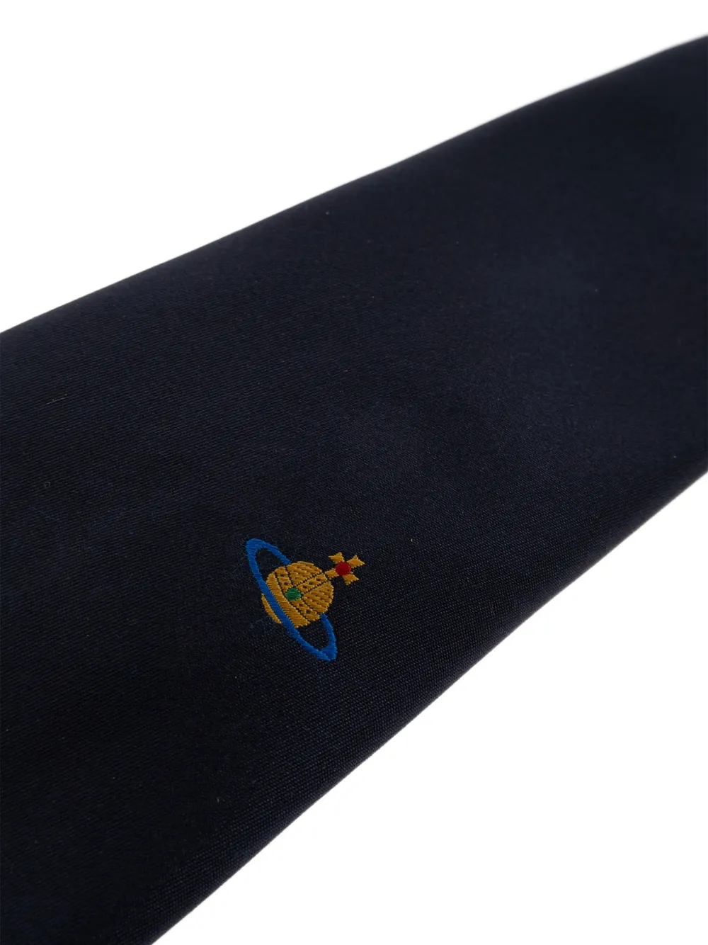 Vivienne Westwood Orb-embroidered silk tie Blauw