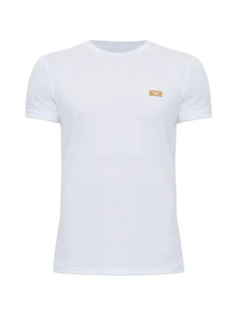 Emporio Armani crew neck T-shirt in cotton jersey with shiny logo band