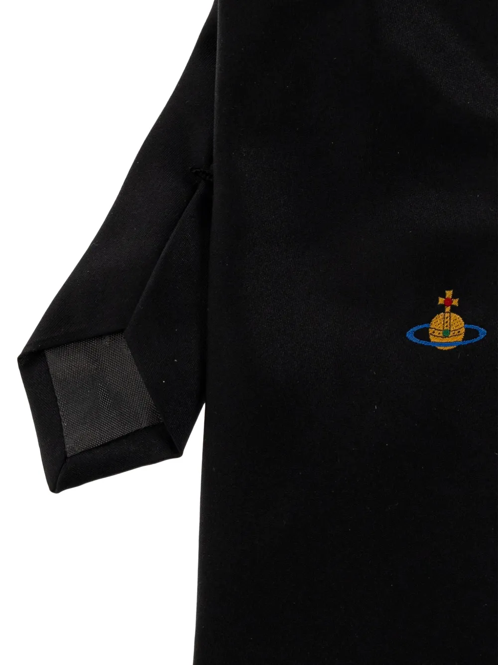 Vivienne Westwood Orb embroidered silk tie Zwart