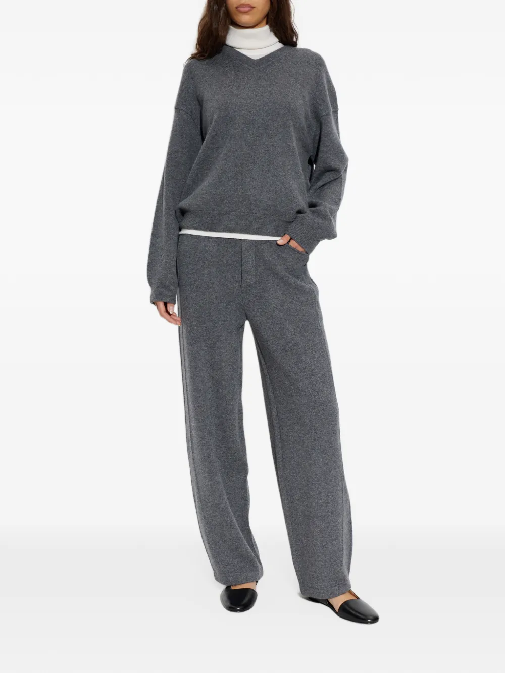 Lisa Yang Cyrilla V-neck cashmere sweater Grijs
