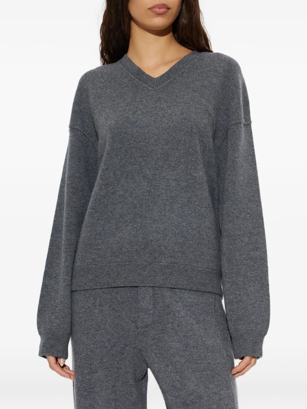 Lisa Yang Cyrilla V-neck cashmere sweater Grijs