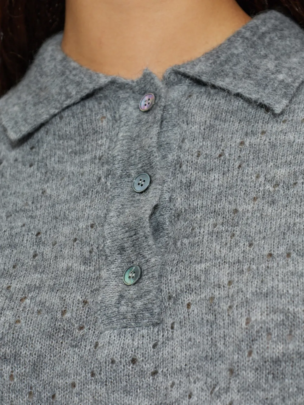 Paul & Shark perforated-knit polo top Grijs