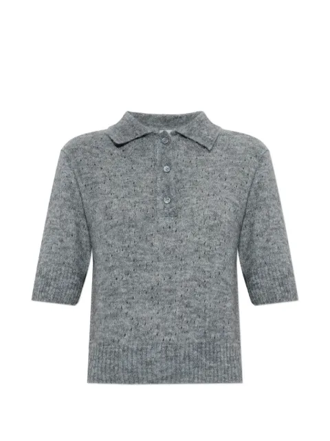 Paul & Shark perforated-knit polo top