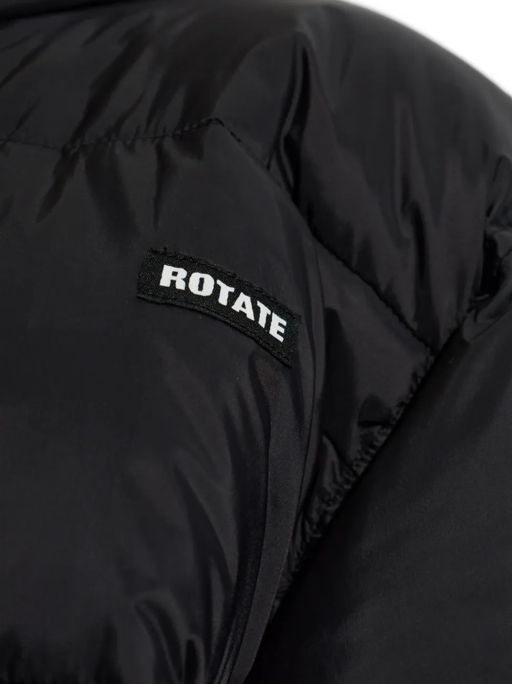 ROTATE BIRGER CHRISTENSEN Donsjack met peplum afwerking Zwart
