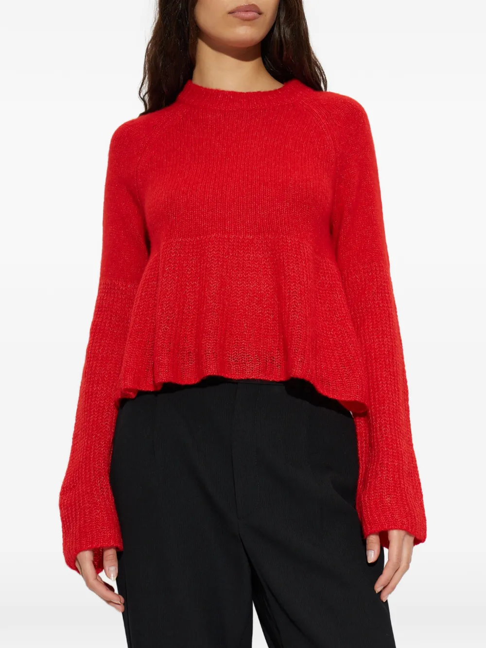 Lisa Yang Portia peplum sweater Rood