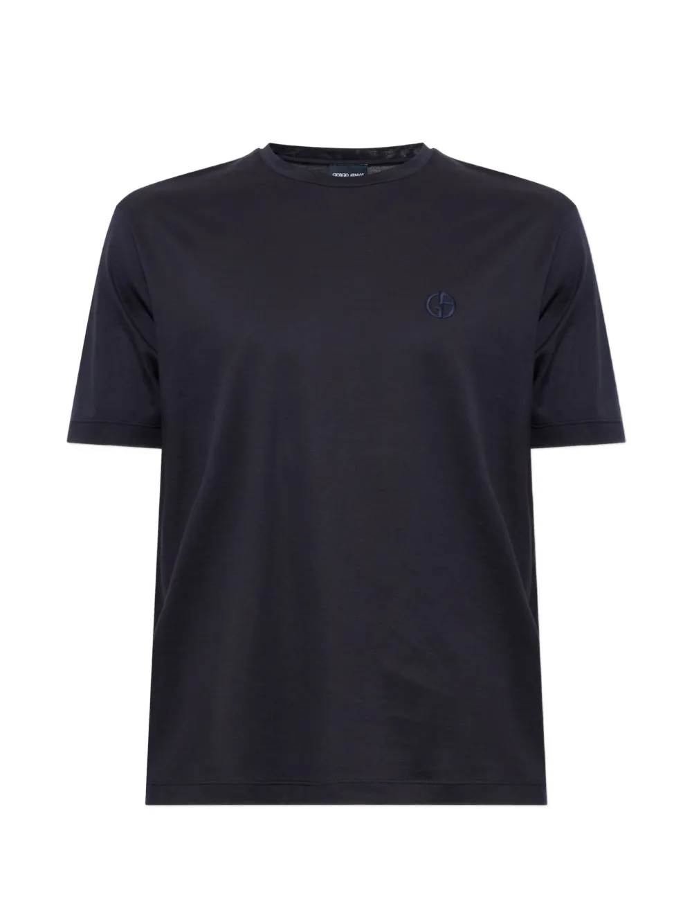 Giorgio Armani logo-embroidered T-shirt - Blu