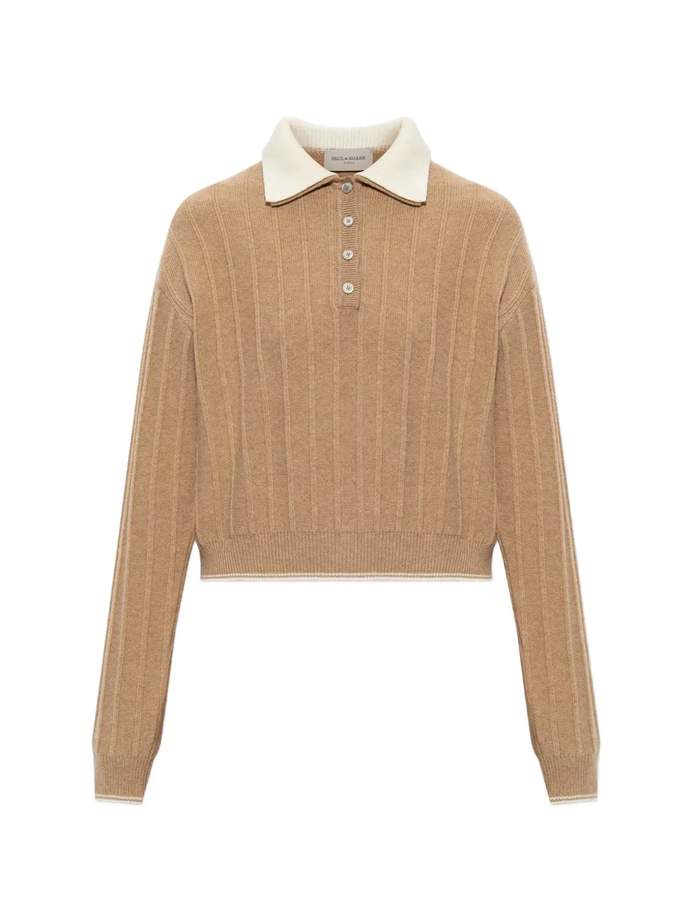 Paul & Shark Ribbed-knit Polo Top In Multi