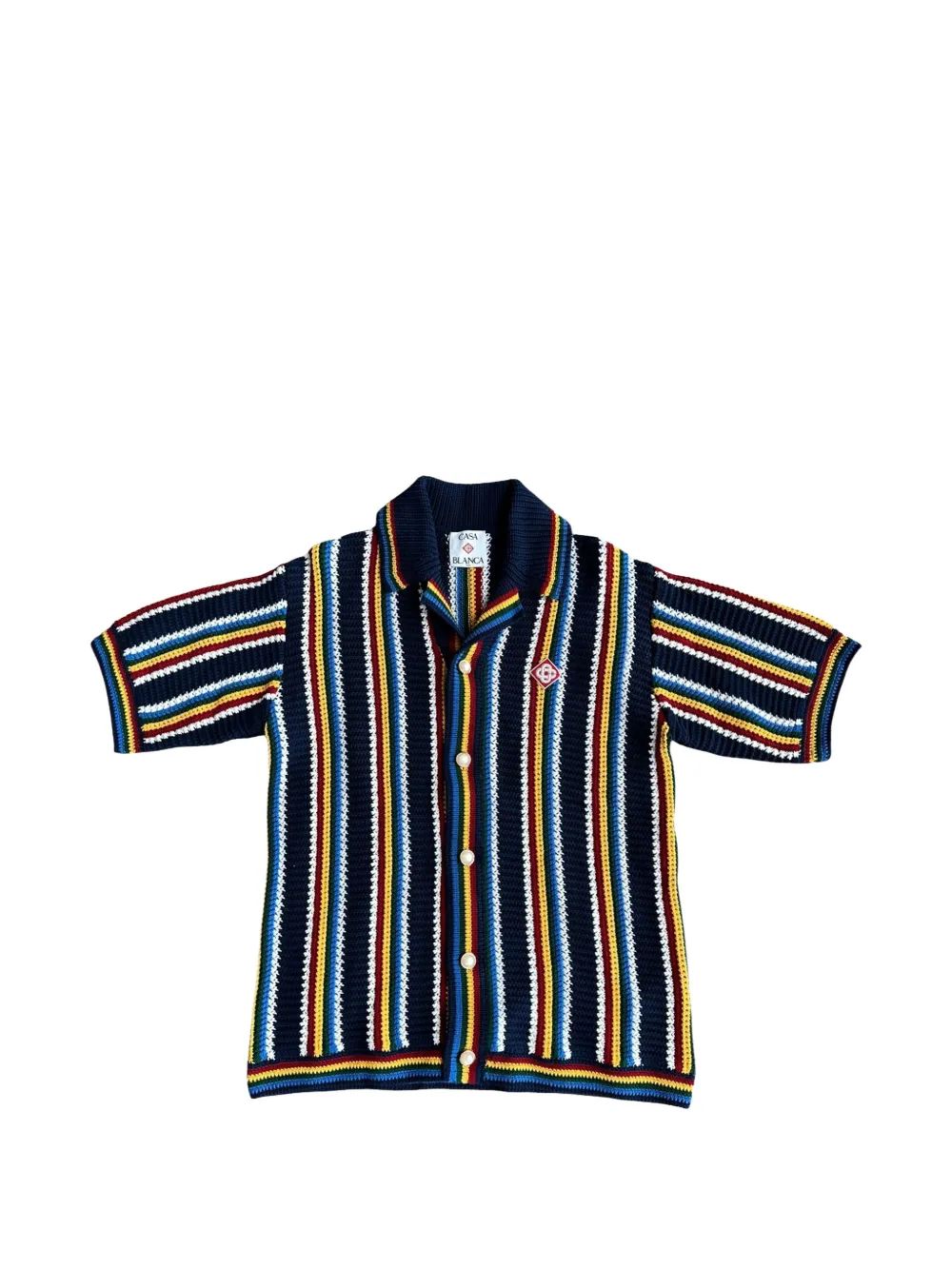 Casablanca crochet striped shirt Blauw
