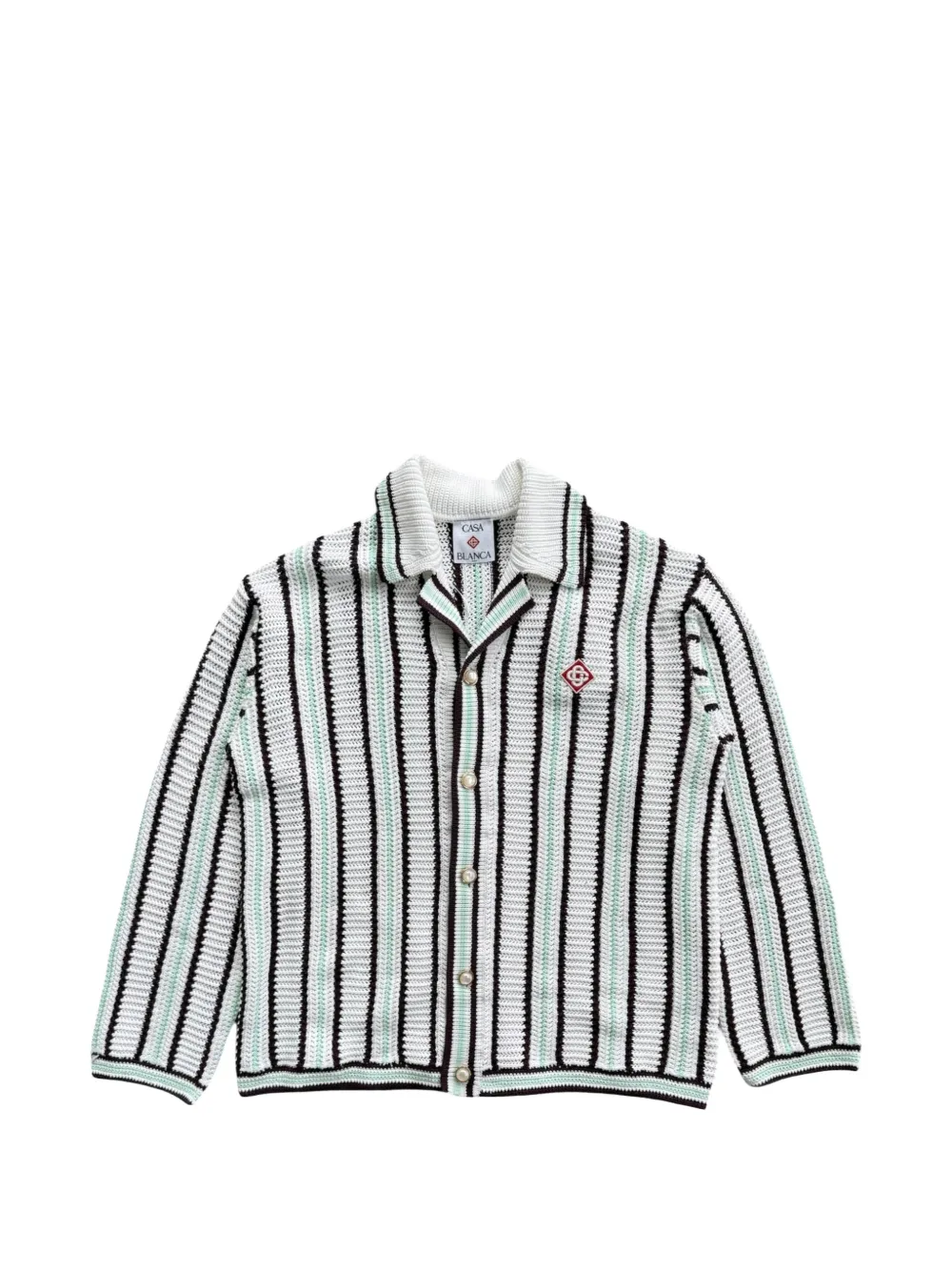 Casablanca striped crochet shirt - Weiß