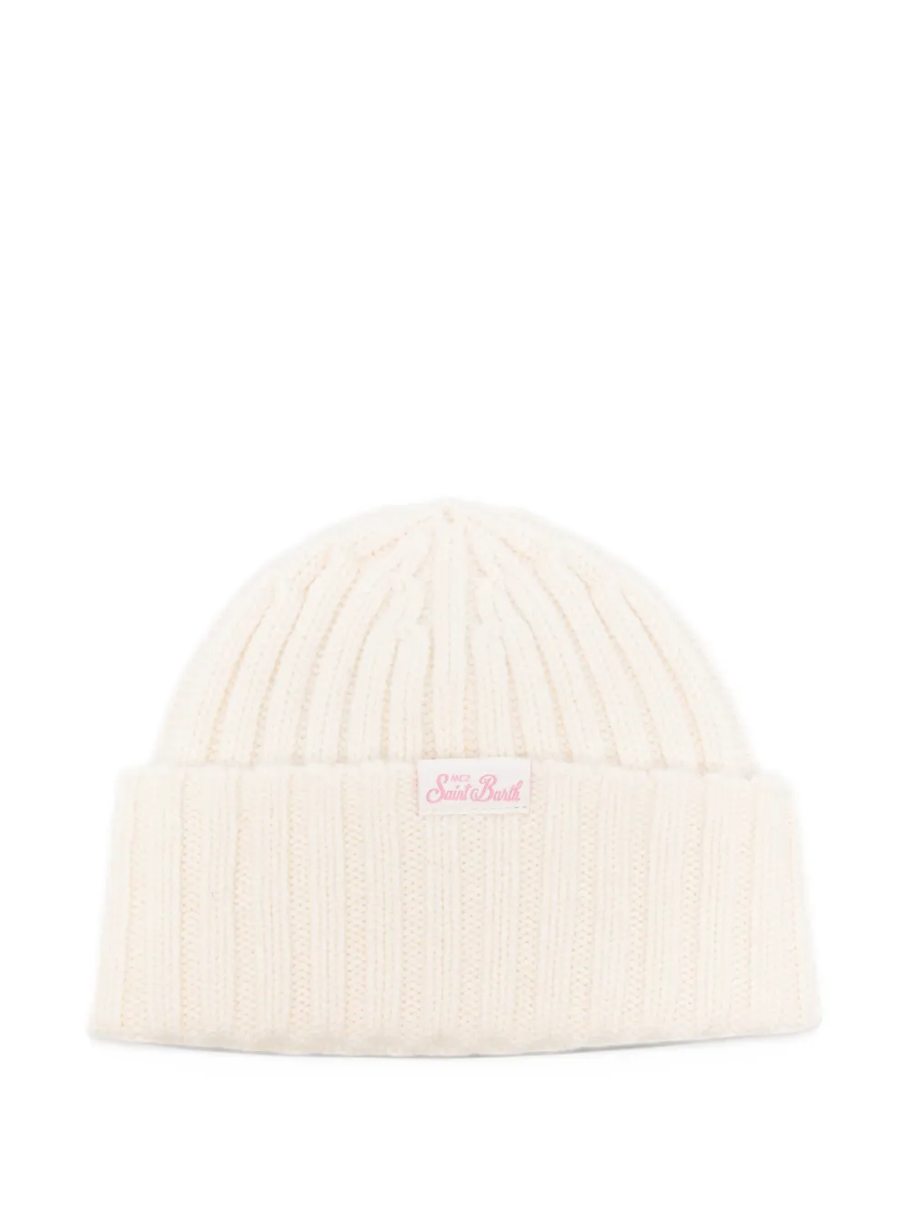 MC2 Saint Barth Kids Wengen embroidered ribbed-knit beanie hat Beige