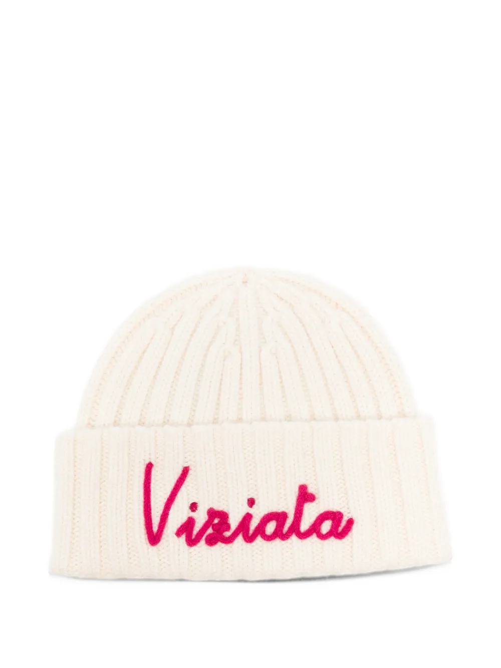 MC2 Saint Barth Kids Wengen embroidered ribbed-knit beanie hat Beige