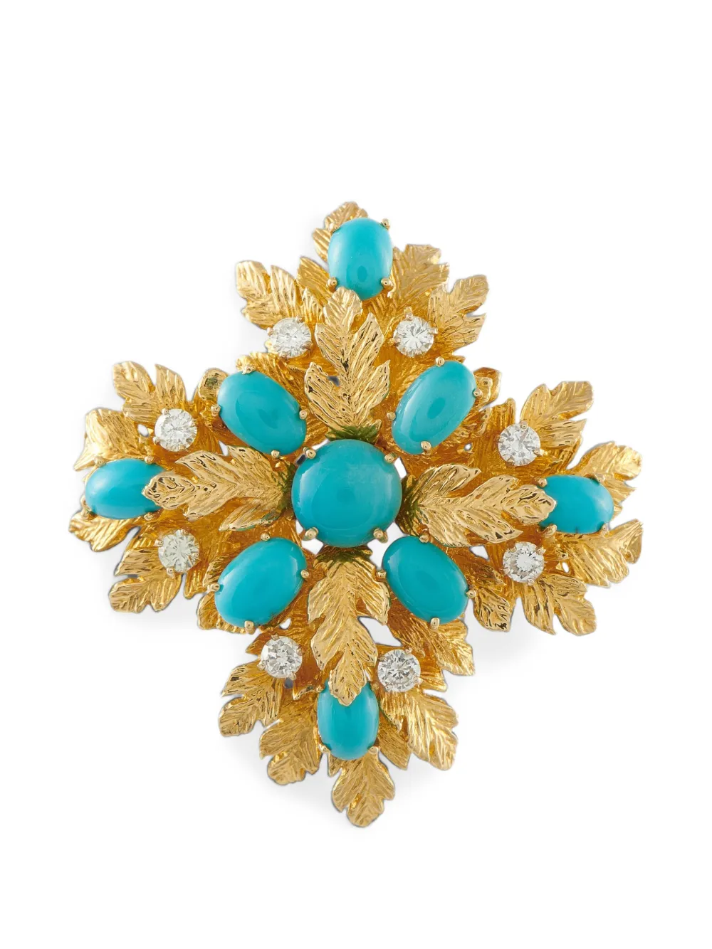 Cartier turquoise and diamond brooch - Gold