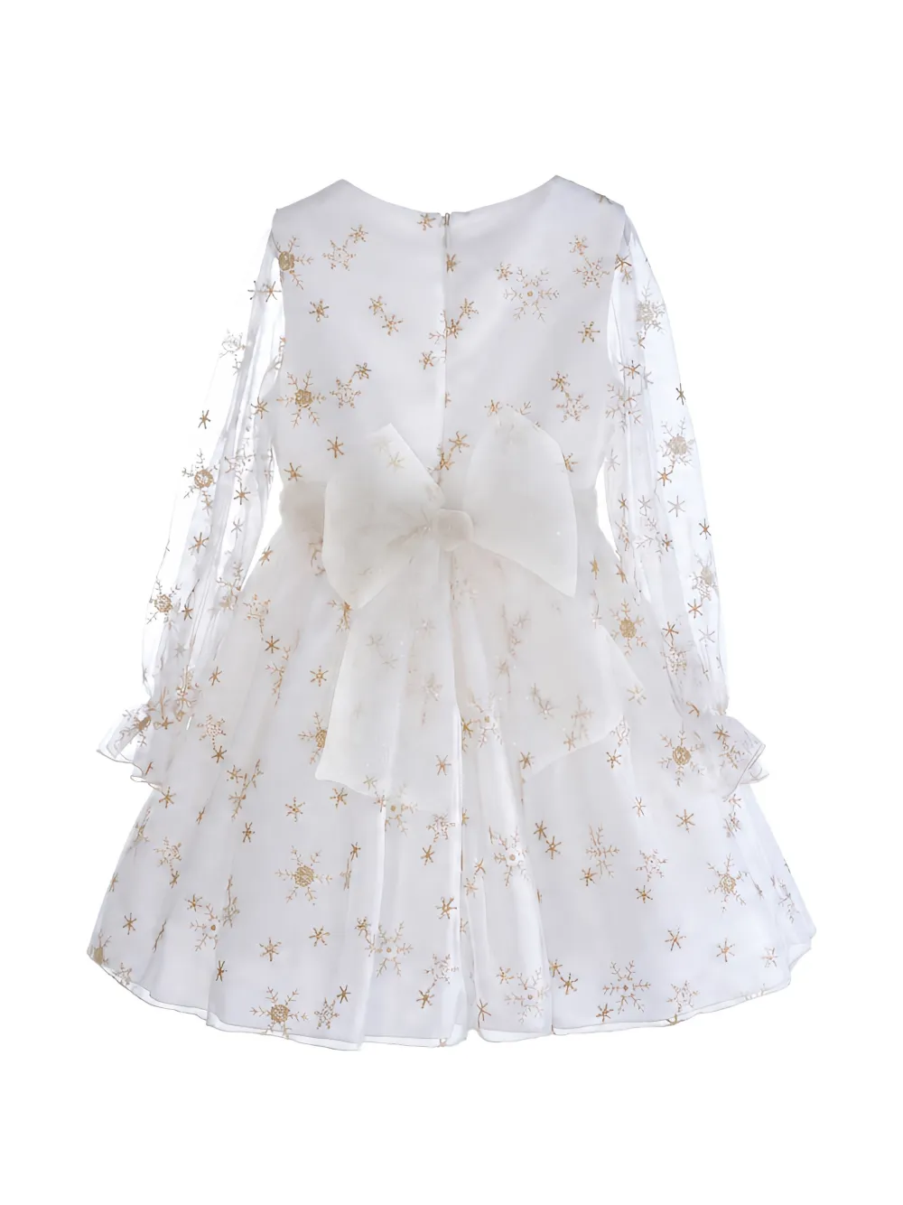 La Stupenderia snowflake-print bow-detail dress Wit