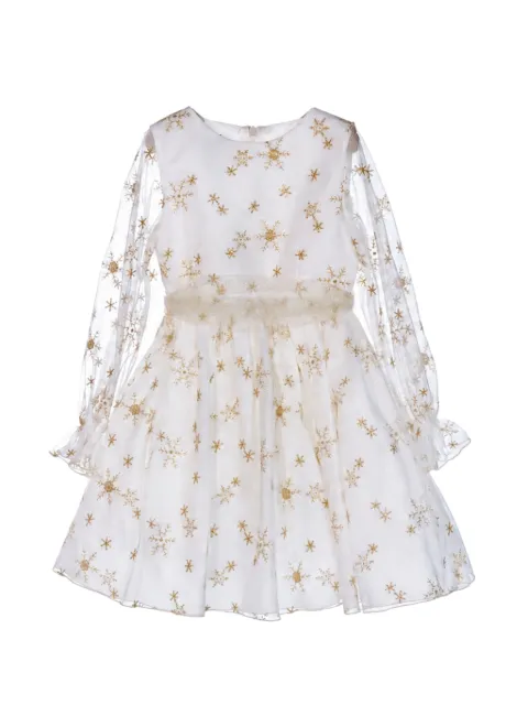 La Stupenderia snowflake-print bow-detail dress
