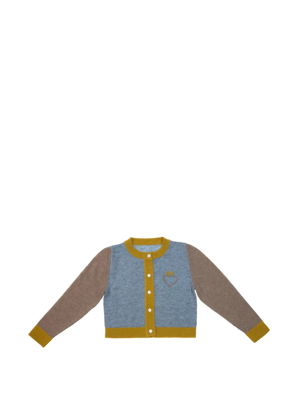 La Stupenderia colour-block wool cardigan Blauw