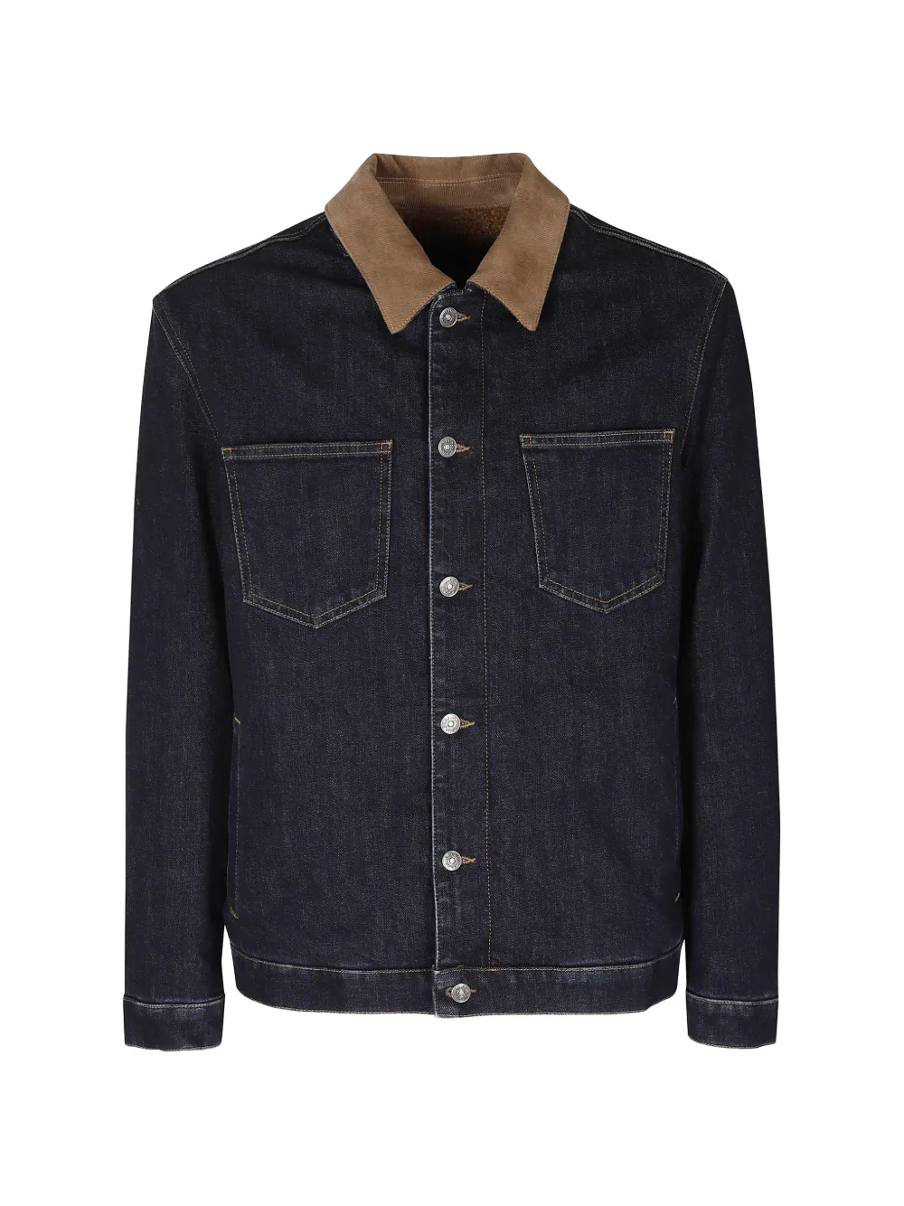 DONDUP corduroy-collar denim jacket - Blu