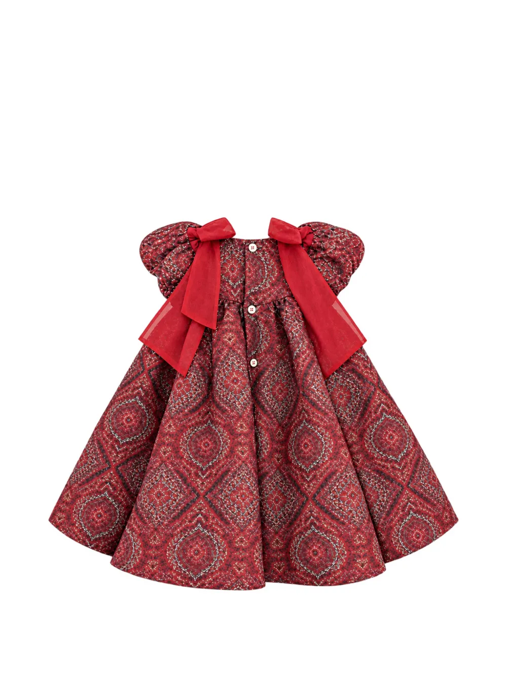 La Stupenderia jacquard bow-detail dress Rood