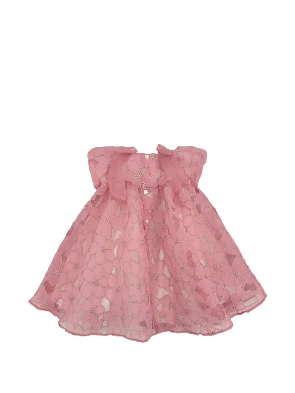 La Stupenderia floral-embroidered bow-detail dress Roze