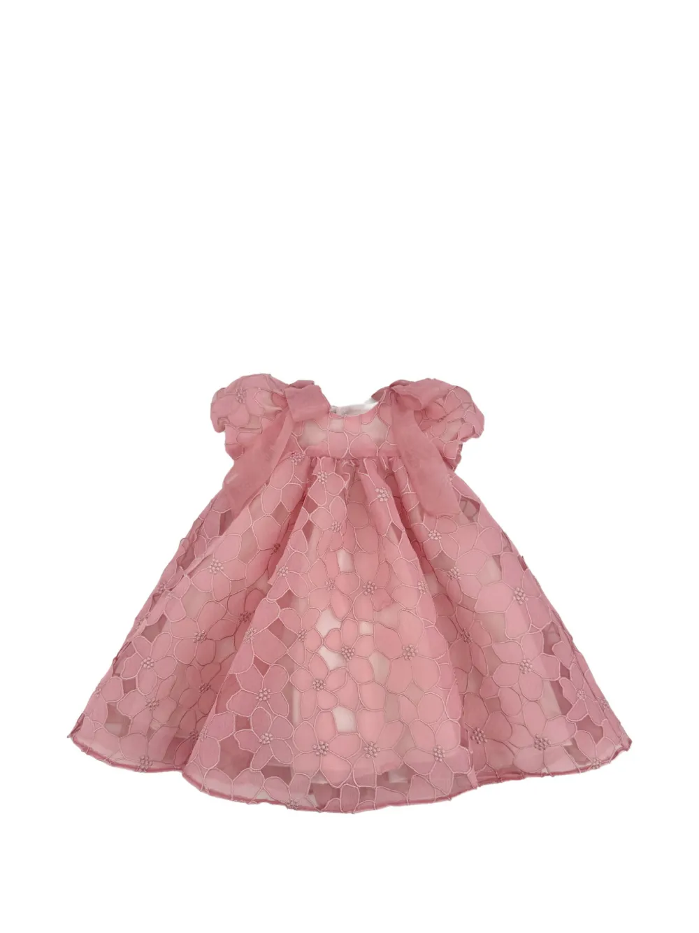 La Stupenderia floral-embroidered bow-detail dress Roze