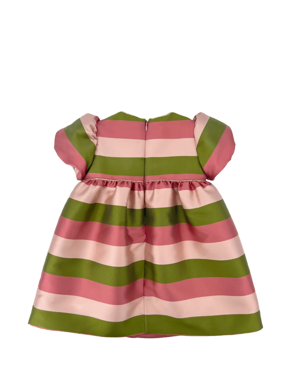 La Stupenderia striped bow-detail dress Groen