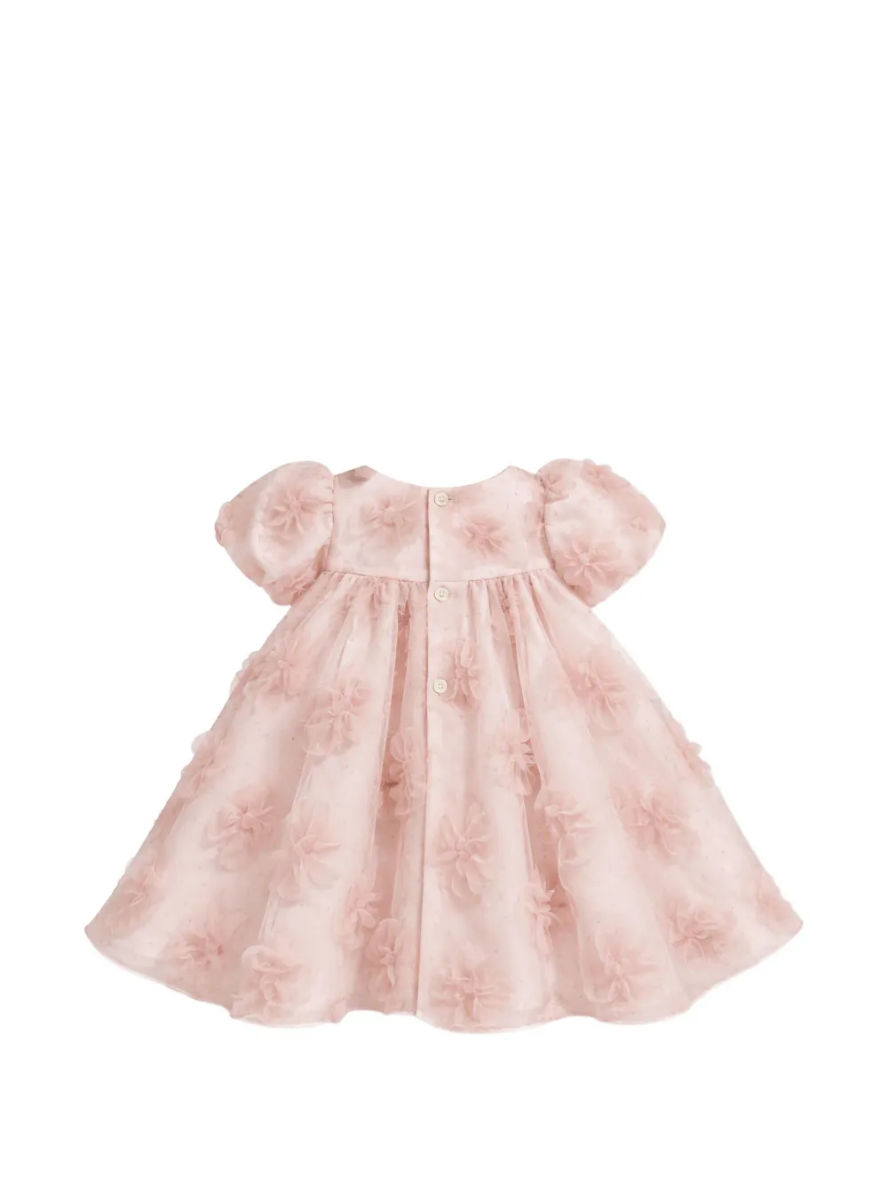 La Stupenderia floral-applique puff-sleeve dress Roze
