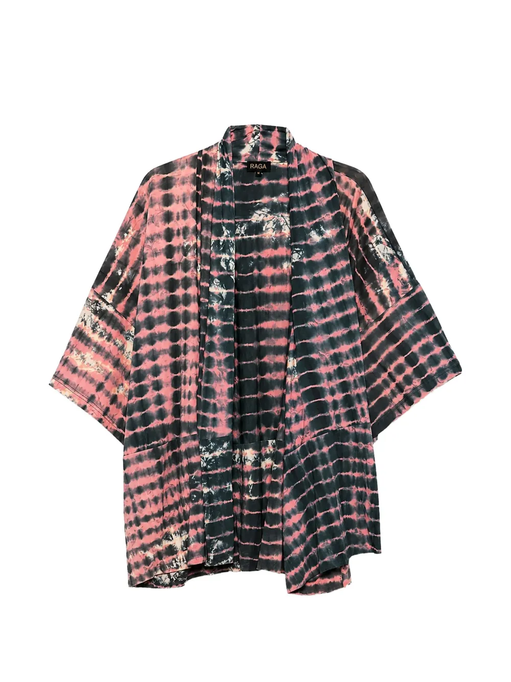 RAGA Mansi shibori tie-dye kimono - Schwarz