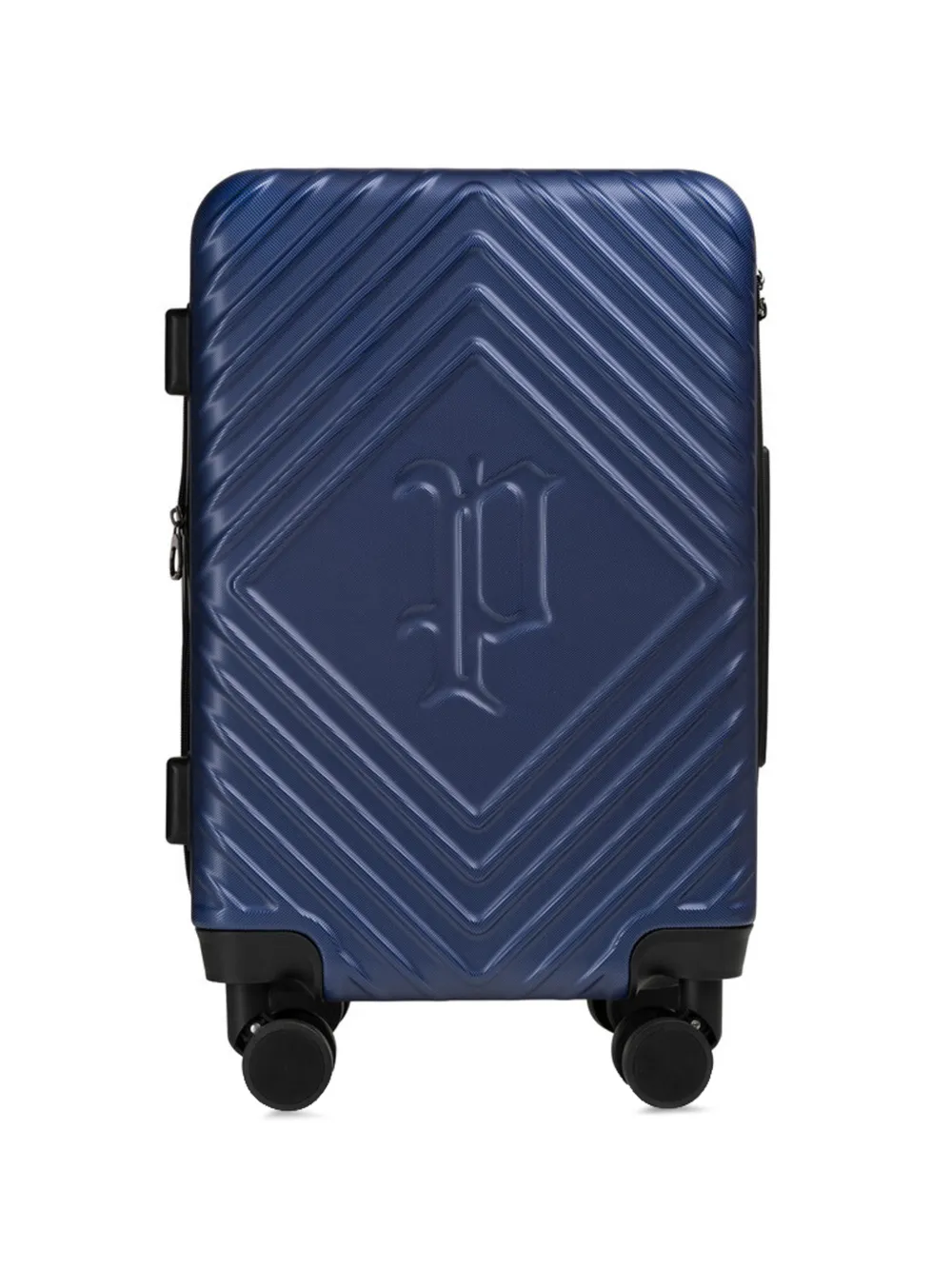 Police logo-embossed hardshell suitcase Blauw