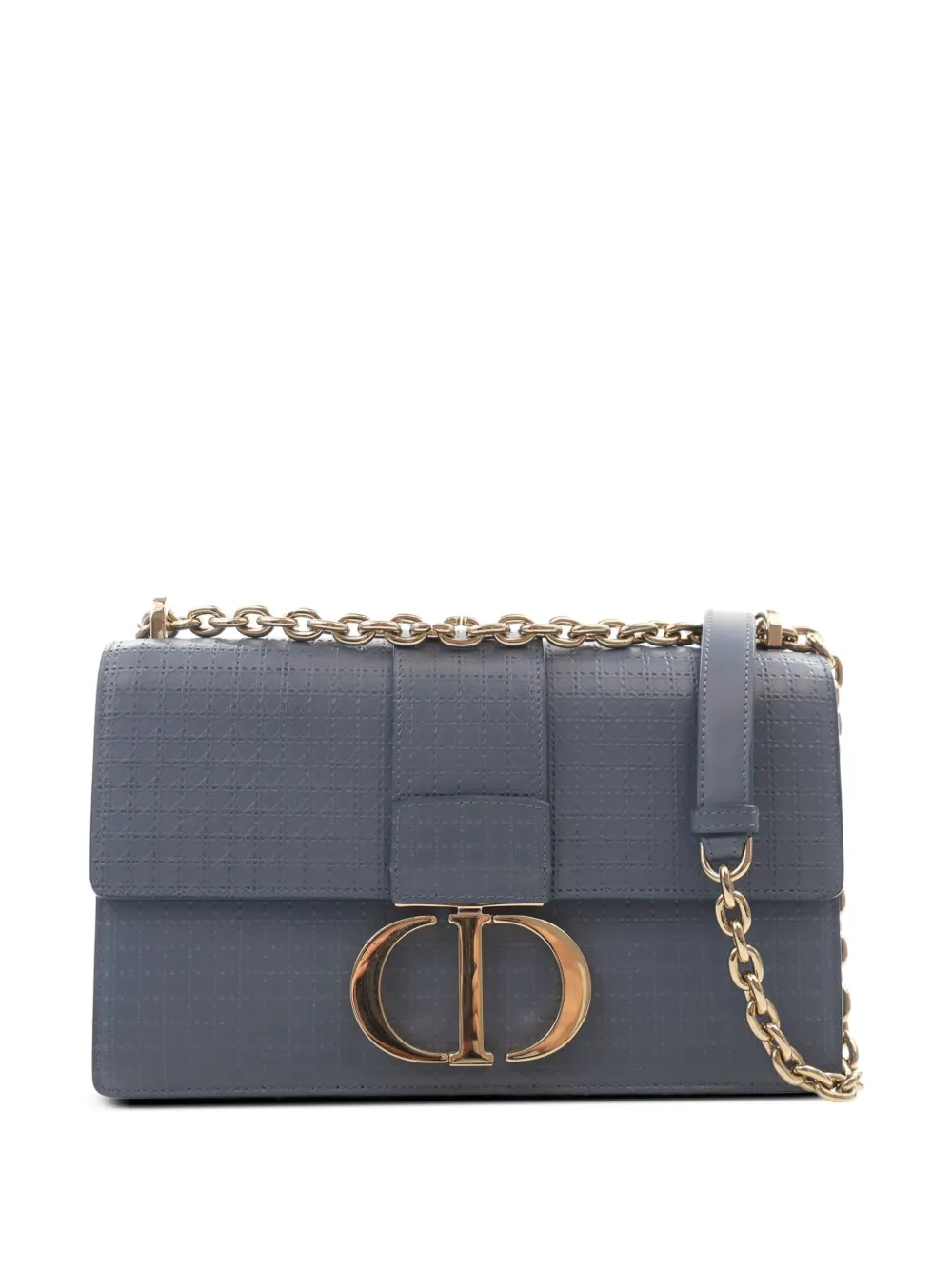 Christian Dior Pre-Owned 2020 Calfskin Microcannage 30 Montaigne Chain Flap crossbody bag - Blue