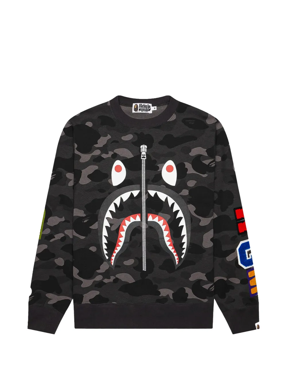 A BATHING APE Color Camo Shark sweatshirt Zwart