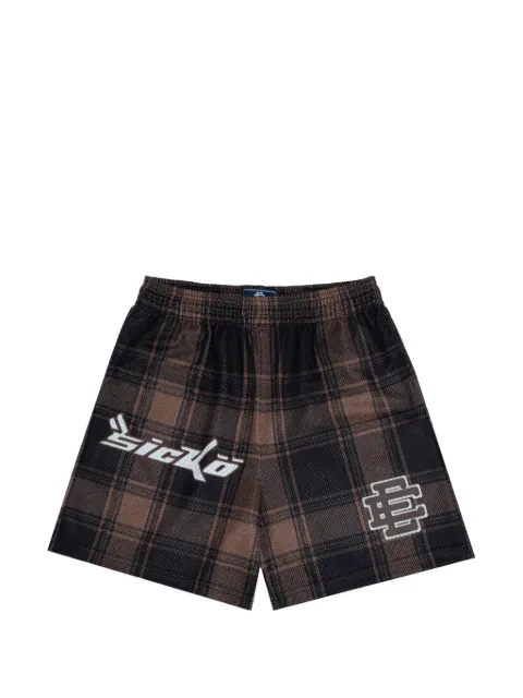 ERIC EMANUEL Sicko check-print logo-print shorts