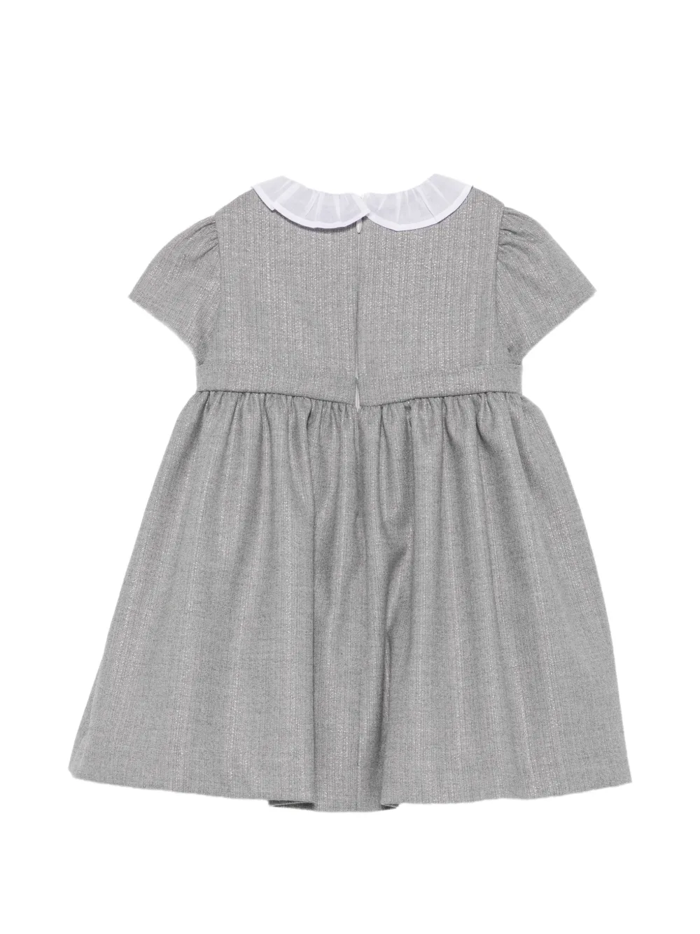 Il Gufo ruffled-collar bow-detail dress Grijs