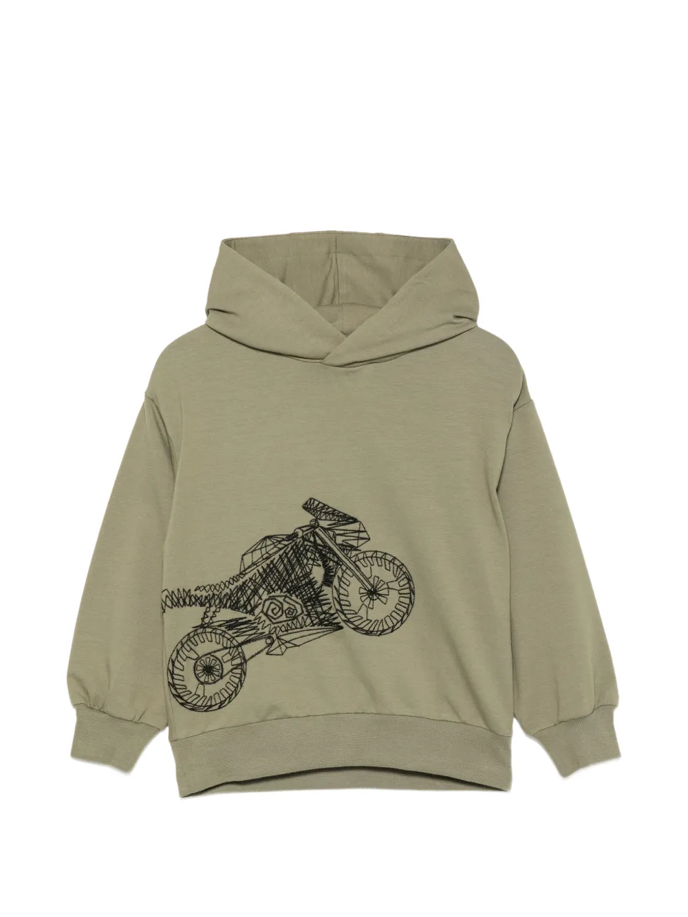 Il Gufo motorcycle-embroidered hoodie Groen