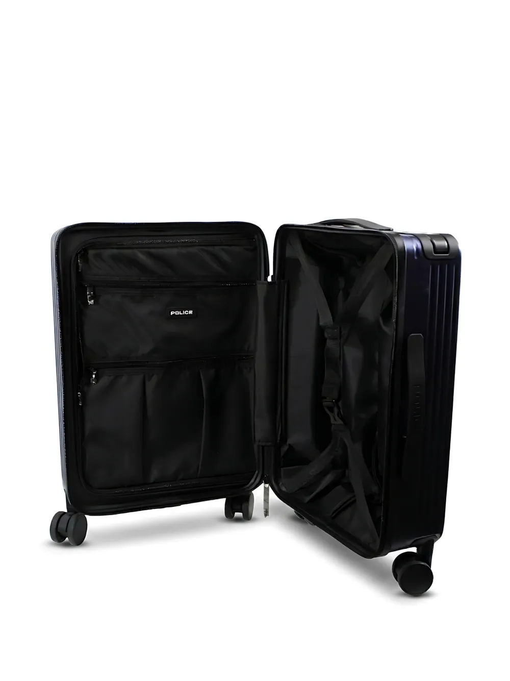 Police logo-embossed hardshell suitcase Blauw