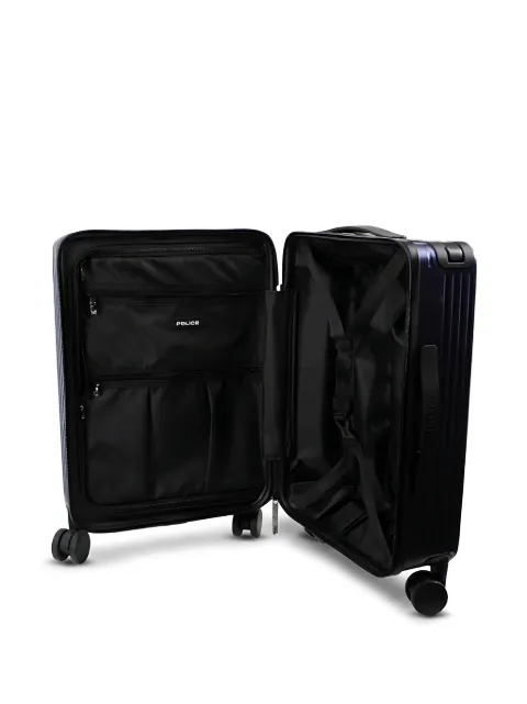 Police logo-embossed hardshell suitcase