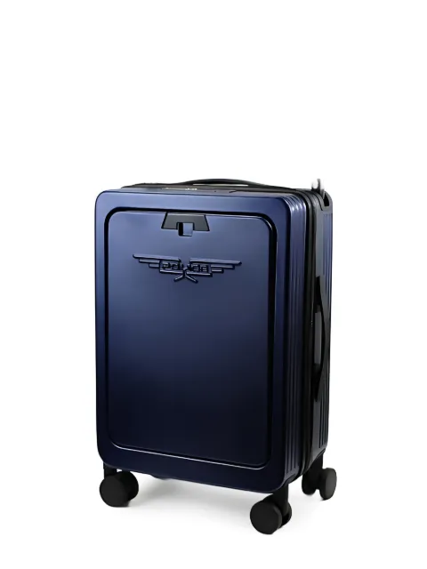 Police logo-embossed hardshell suitcase