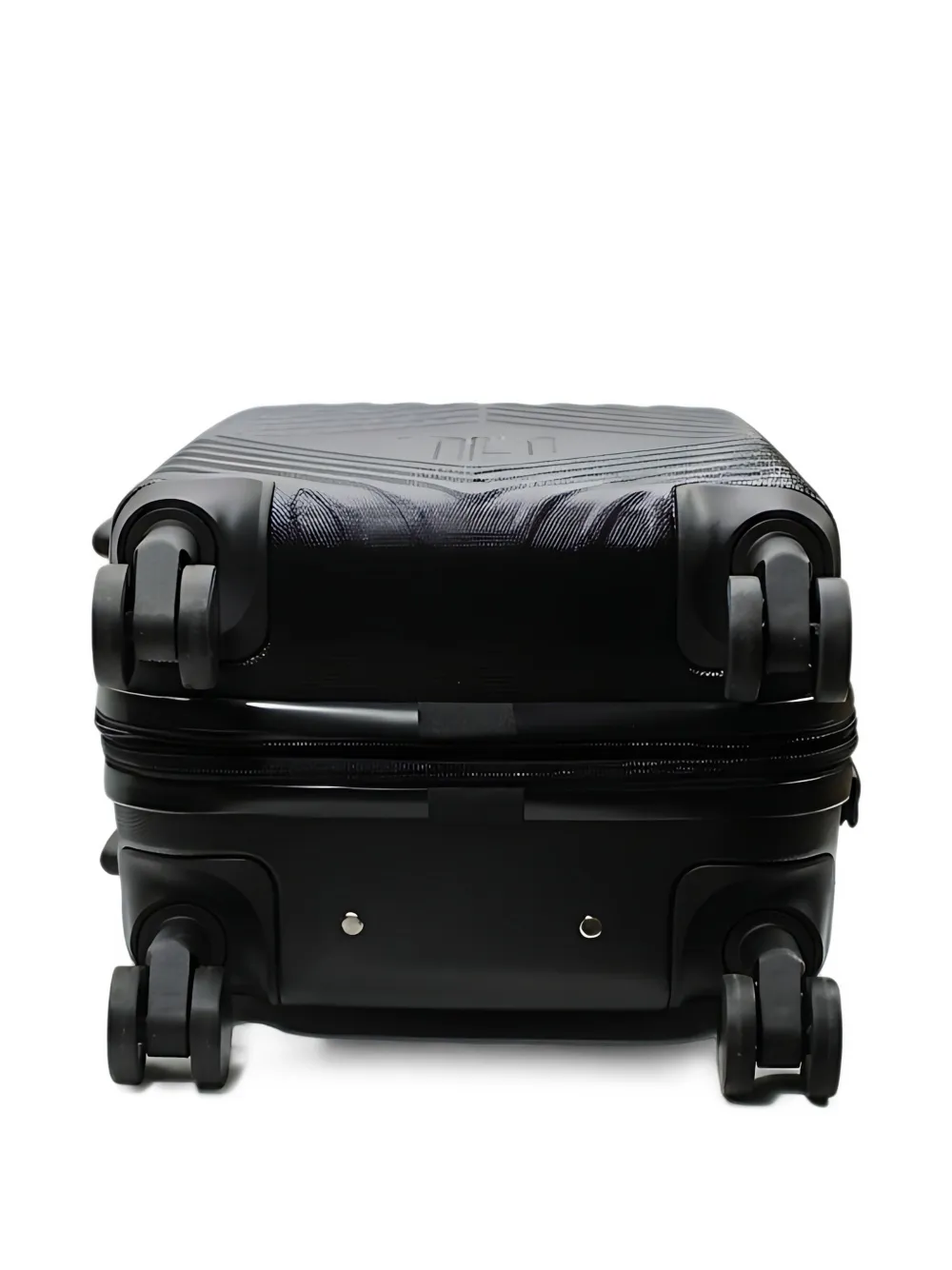 Police logo-embossed hardshell suitcase Zwart